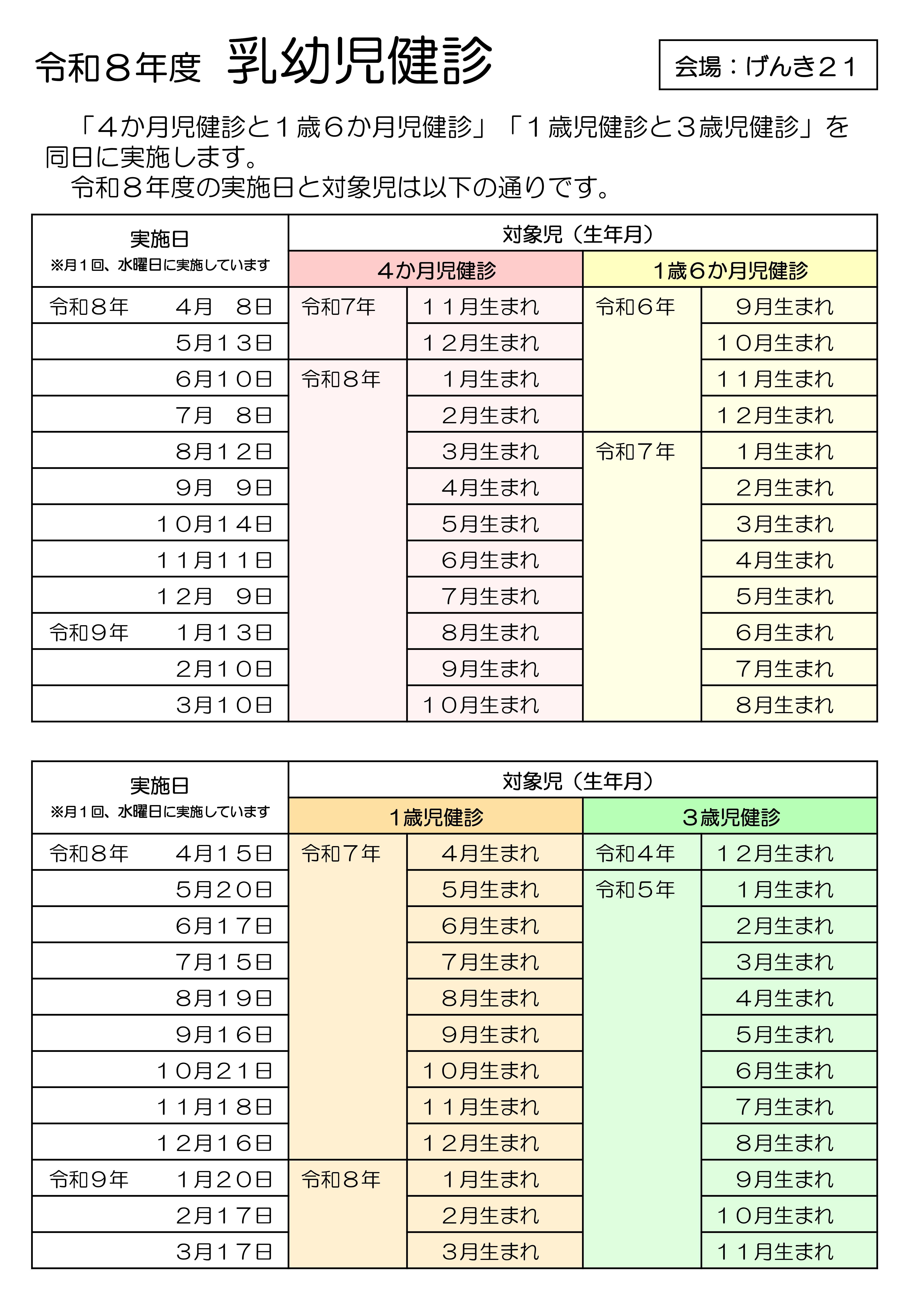 乳幼児の保健事業 | 健康・福祉 | 遠軽町