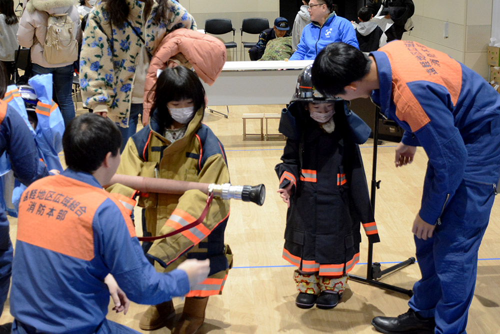 遠軽地区広域組合による消防隊員体験